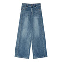 ELFSACK Women's Retro Wide Leg Jeans with Clean Finish, High‑Waist Denim Trousers for Daily Autumn Outfits