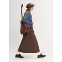 ELFSACK Women Y2K Midi Skirt with Ruched Detail, Drawstring Hem & Zipper Pockets for Daily Streetwear