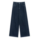ELFSACK Women's Retro Wide Leg Jeans with Clean Finish, High‑Waist Denim Trousers for Daily Autumn Outfits