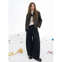 ELFSACK Minimalist Classic Loose Solid Straight Wide Leg Floor Length Pants For Women