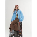 ELFSACK Women Y2K Midi Skirt with Ruched Detail, Drawstring Hem & Zipper Pockets for Daily Streetwear