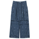 ELFSACK Women's Y2K Baggy Cargo Pants with Bow‑Dot Print, Ruched Wide‑Leg Trousers for Daily Casual Outfit