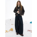 ELFSACK Minimalist Classic Loose Solid Straight Wide Leg Floor Length Pants For Women
