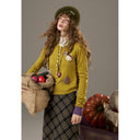 ELFSACK Women Mori Girl Long Sleeve Knit Top with Lace Ruffle Trim, Vintage High Neck Blouse