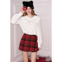 ELFSACK Women's Coquette Blouse with Heart‑Shape Big Collar, Ruffled Long Sleeve Button‑Down Shirt, Sweet Aesthetic Top