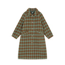 ELFSACK Women's Vintage Plaid Wool Coat with Turn‑down Collar, Oversized Long Outerwear