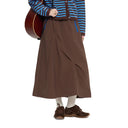 ELFSACK Women Y2K Midi Skirt with Ruched Detail, Drawstring Hem & Zipper Pockets for Daily Streetwear