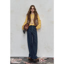 ELFSACK Women's Retro Wide Leg Jeans with Clean Finish, High‑Waist Denim Trousers for Daily Autumn Outfits