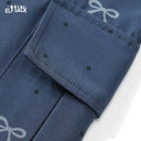 ELFSACK Women's Y2K Baggy Cargo Pants with Bow‑Dot Print, Ruched Wide‑Leg Trousers for Daily Casual Outfit