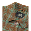 ELFSACK Women's Vintage Plaid Wool Coat with Turn‑down Collar, Oversized Long Outerwear