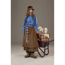 ELFSACK Women's Mori Midi Skirt with Asymmetrical Layered Plaid Design, Vintage A‑Line Long Skirt for Daily Wear